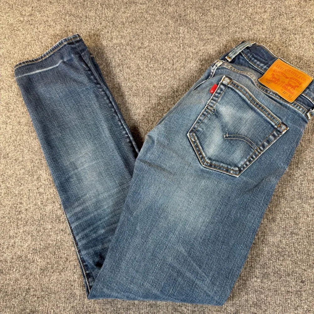 Levis 511 Slim Fit Selvedge Denim Jeans Blue Distressed 32x32 21948-0030 #3366